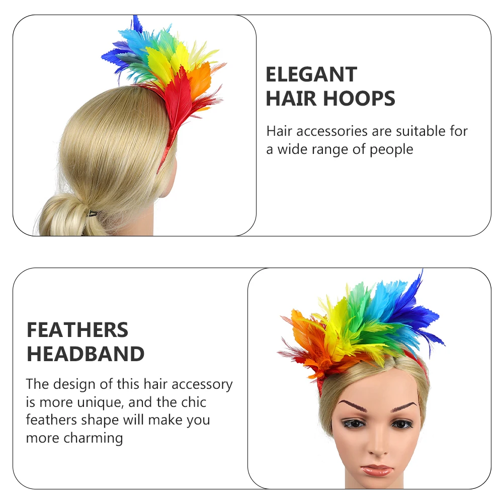 

Colorful Headband Women Headdress Graceful Party Rainbow Design Hair Hoops Elegant Holiday Stylish