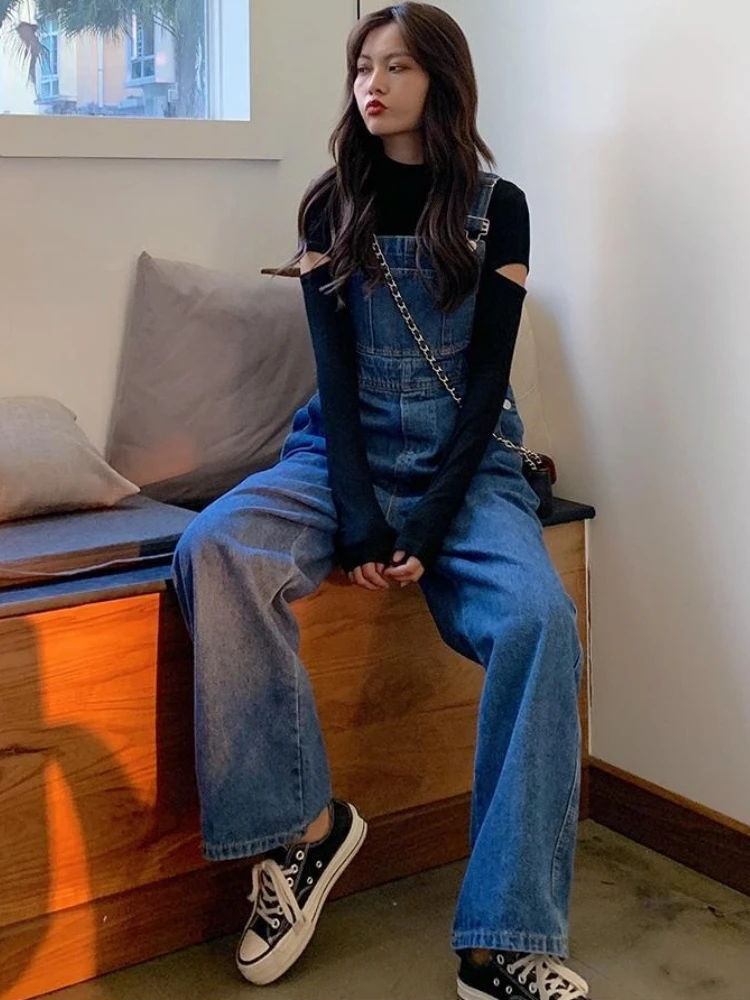 

Women's Niche Design Sense Workwear Denim Overalls High Waist Wide Leg Loose Fit Autumn Winter 2026 New Arrival
