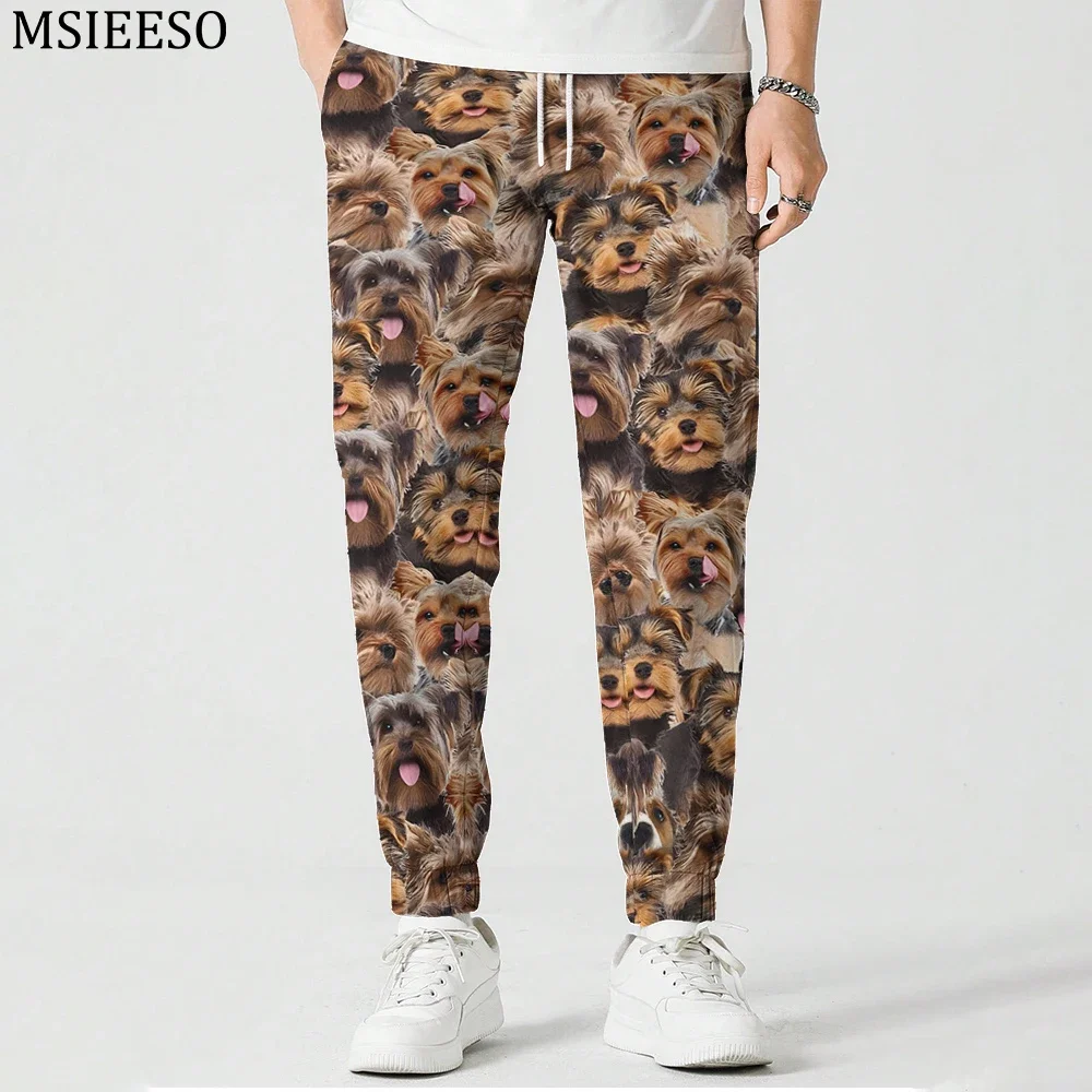 

MSIEESO Men Trousers Animal Dogs Pattern Print Anime Sweatpant Male Women Trouser Streetwear Casual Outdoor Jogging Pants