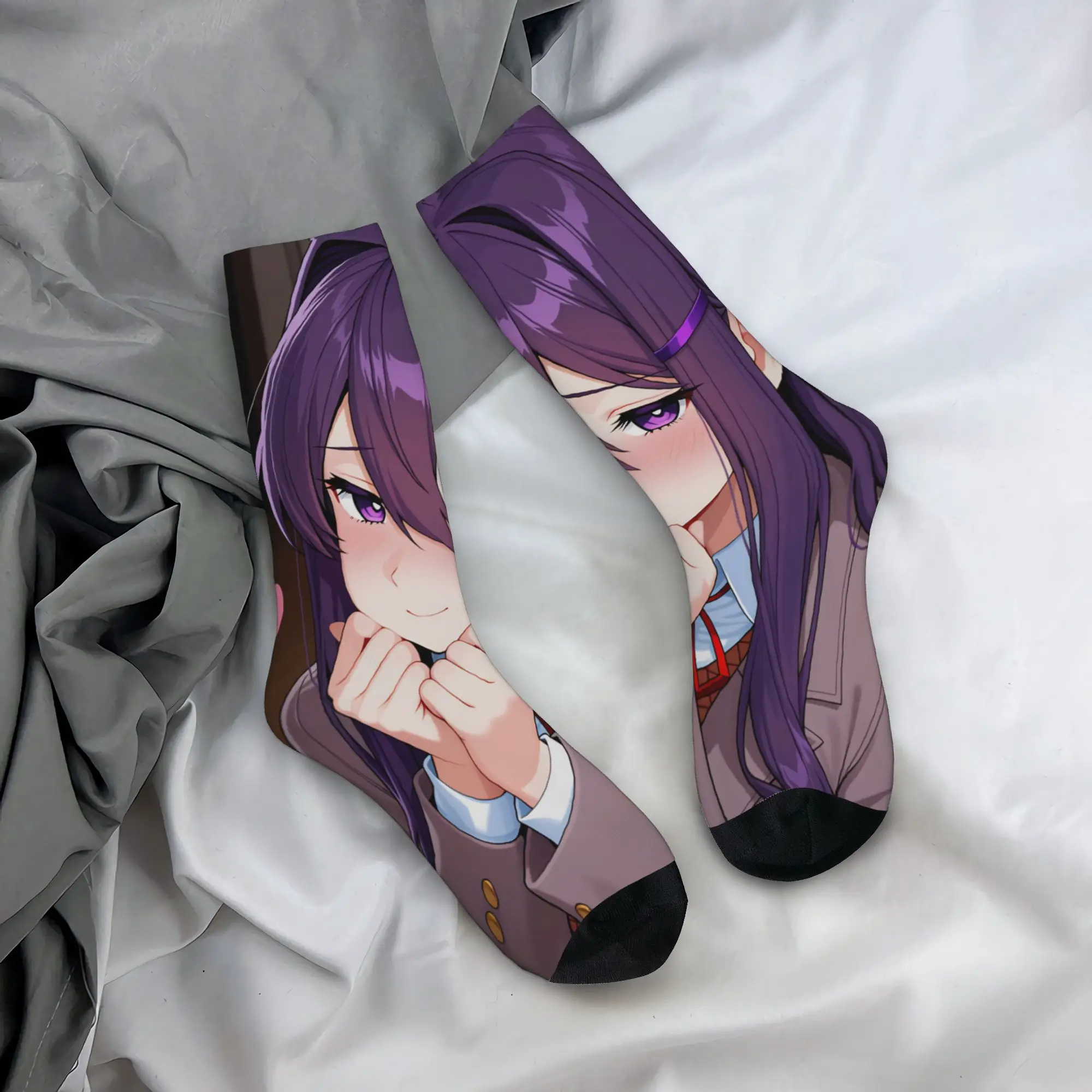 Yuri doki Anime  Stockings Couple  Socks Soft Elegant Socks Autumn Climbing Anti Bacterial Graphic Socks Gift