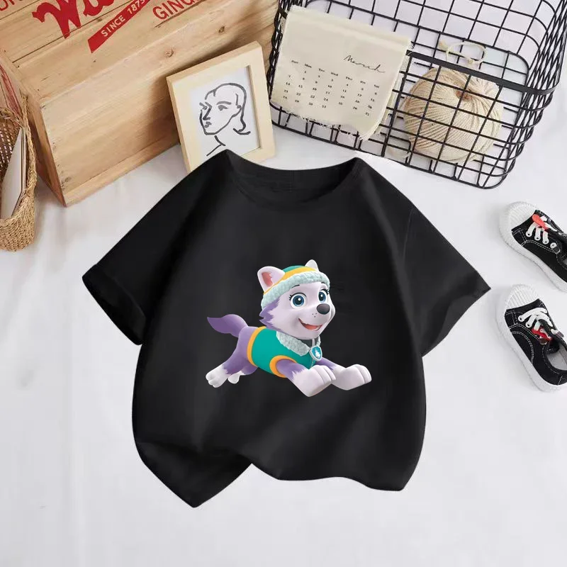 Cute PAW cartoon anime children's printed T-shirt for boys and girls summer casual short sleeved