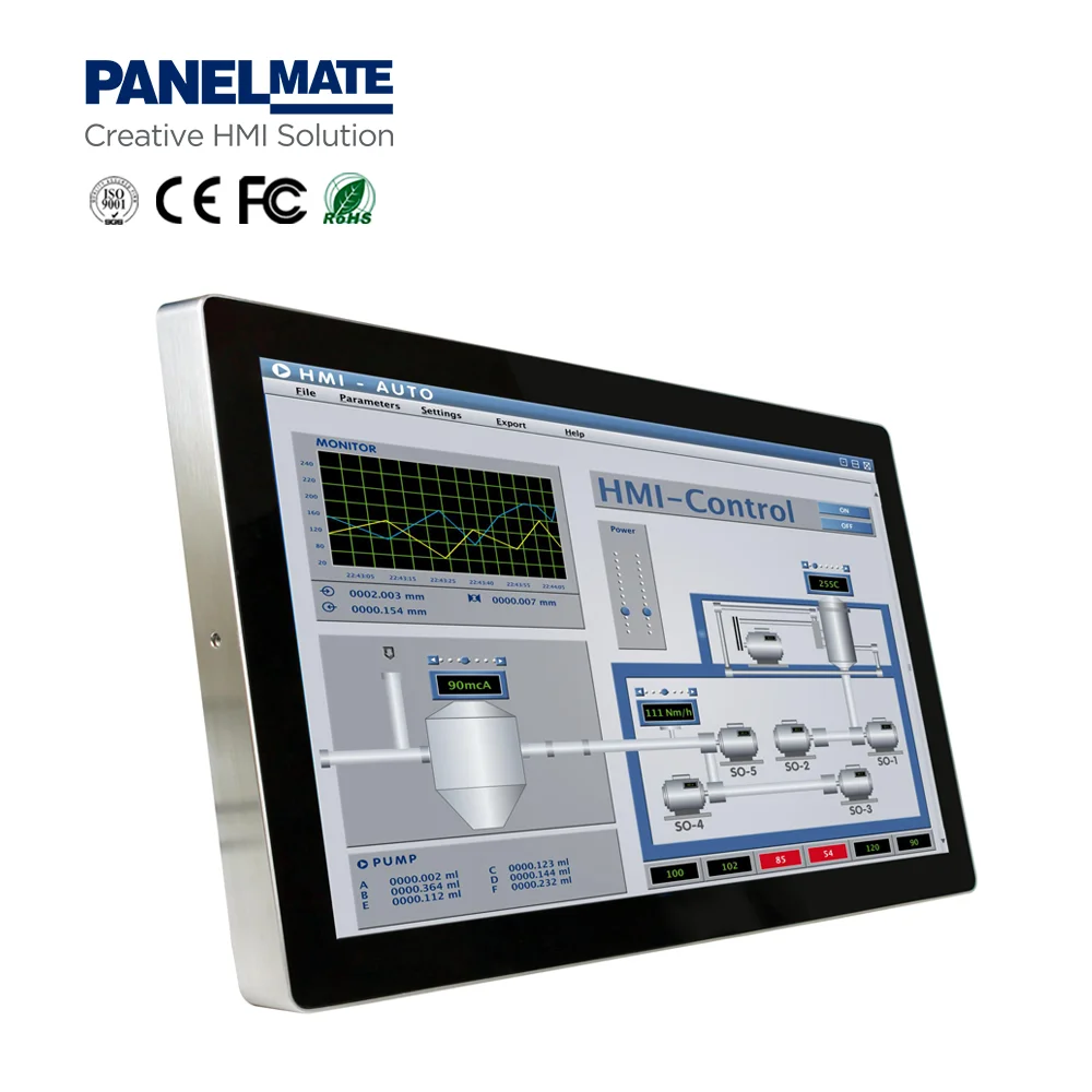 J1900 Celeron Processor 21.5 Inch Capacitive Touch Industrial All in One Computer PC Embedded Fanless Industrial Touch Panel PC