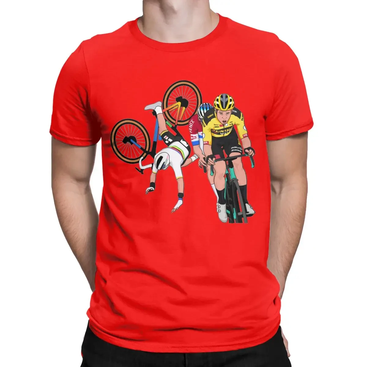 Tour Of Flanders 2020 Cycling Men\'s T Shirt Van Der Poel Tee Shirt Short Sleeve Round Collar T-Shirt 100% Cotton Clothes