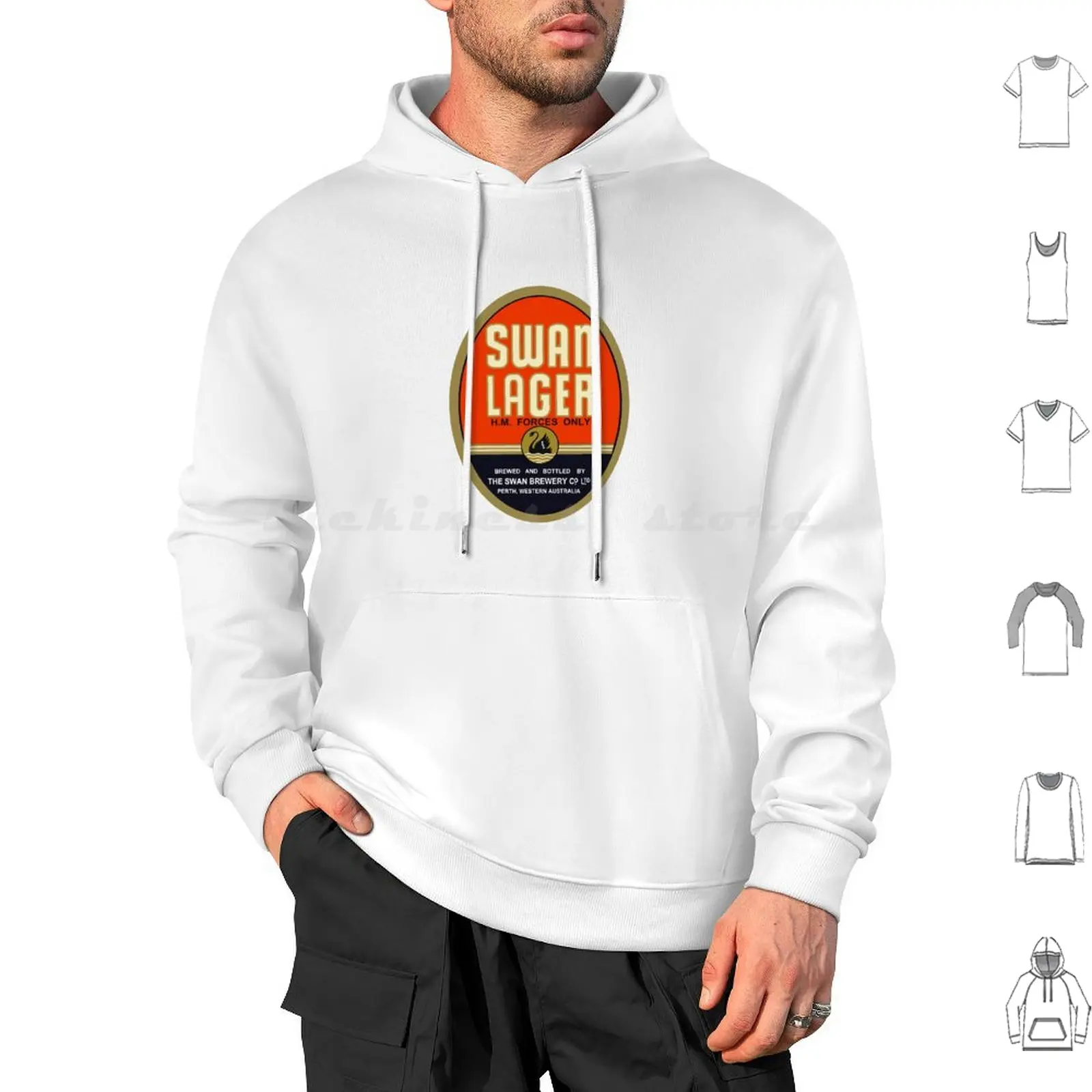 Swan Lager Hoodie cotton Long Sleeve Swan Lager Lost Perth Beer