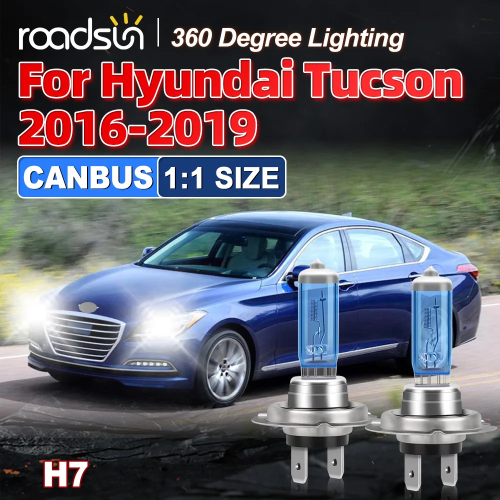 

Светодиодный галогенный фонарь H7 для Hyundai Tucson 2016-2019 6000K Белый Размер 1:1, высокий низкий, простой в установке светодиодные лампы 18000Lm