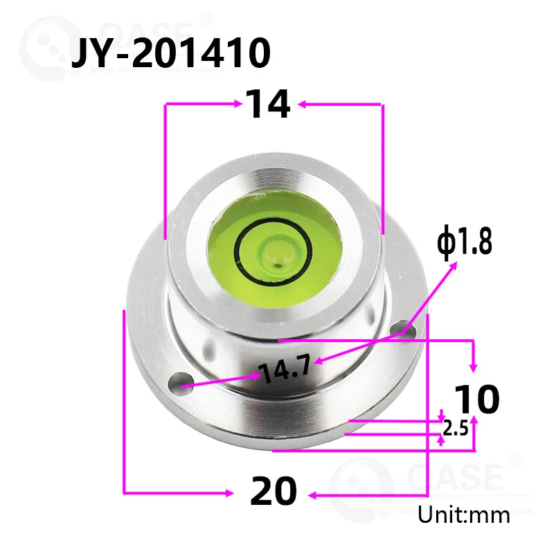 Universal Circular Bubble Level D 20mm to 29.2mm Multiple Specifications Leveling Nivel Bead Blister with Mounting Holes 1PCS