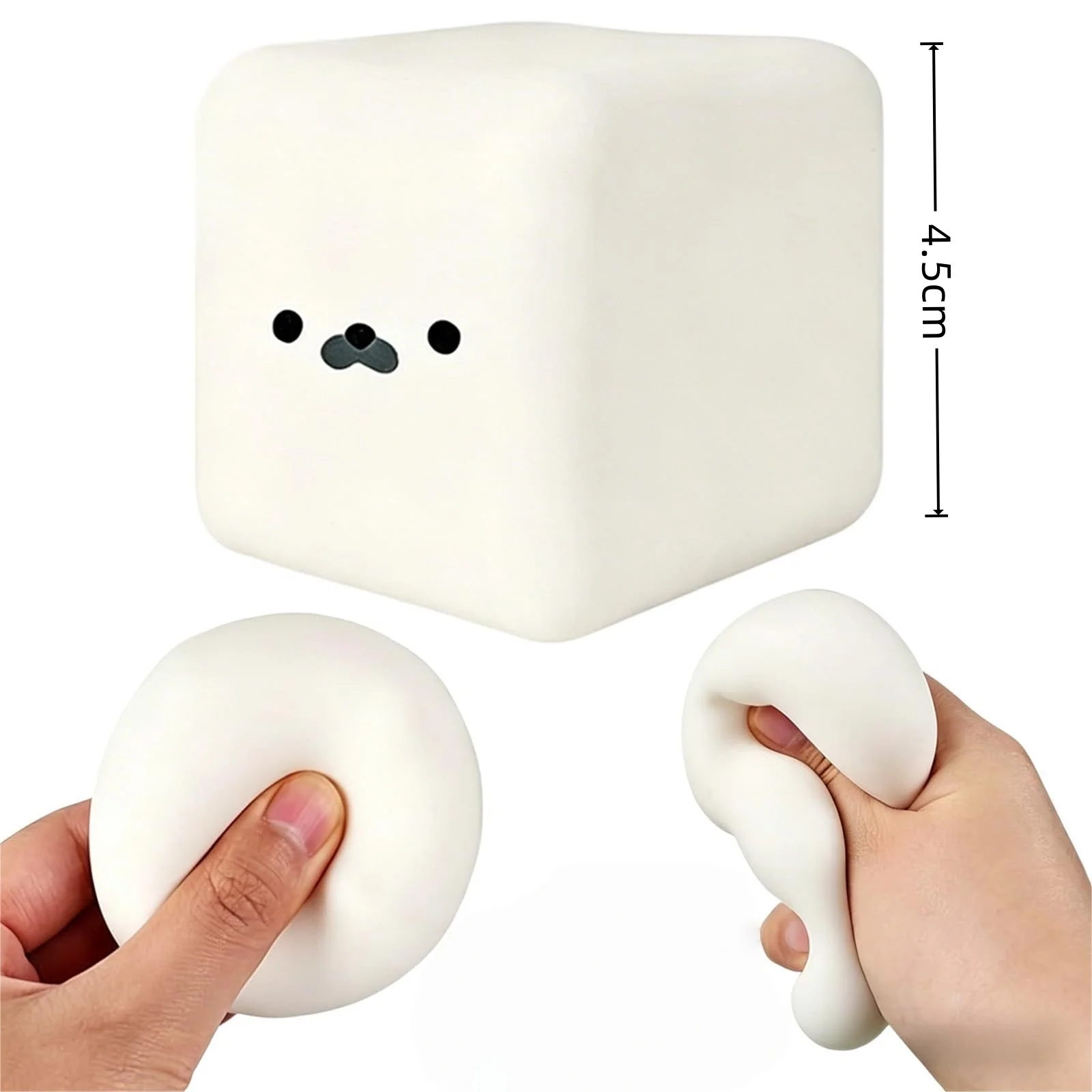 Stress Relief Toy Tabas Squishy Cute Tofu Cube Seal Squeeze Toy Kawaii Fidget Toy Sensory Stress Ball Lovely Birthday Gift