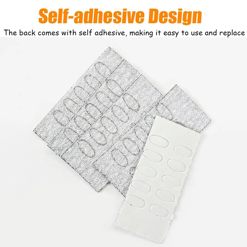 50pcs 100/240 Grit Self-adhesive Sandpaper Double Head Nail Cuticle Pusher Dead Skin Removal Polishing Manicure Treatment Tool