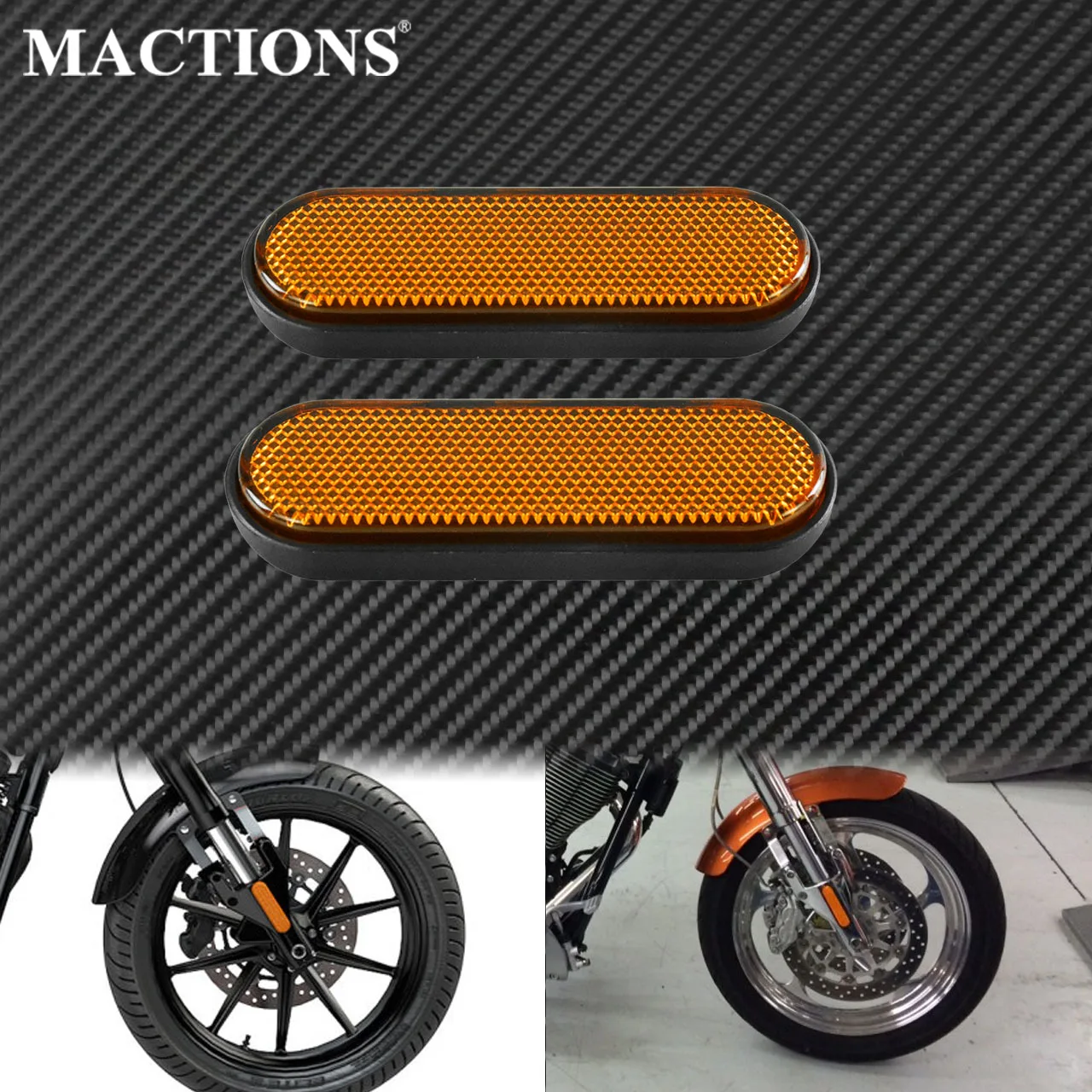 Motorrad 2 Stück Vorderradgabelbein Gelbe Reflektorabdeckung Warnaufkleber Kunststoff Passend für Victory Judge Hammer-S Hard-Ball