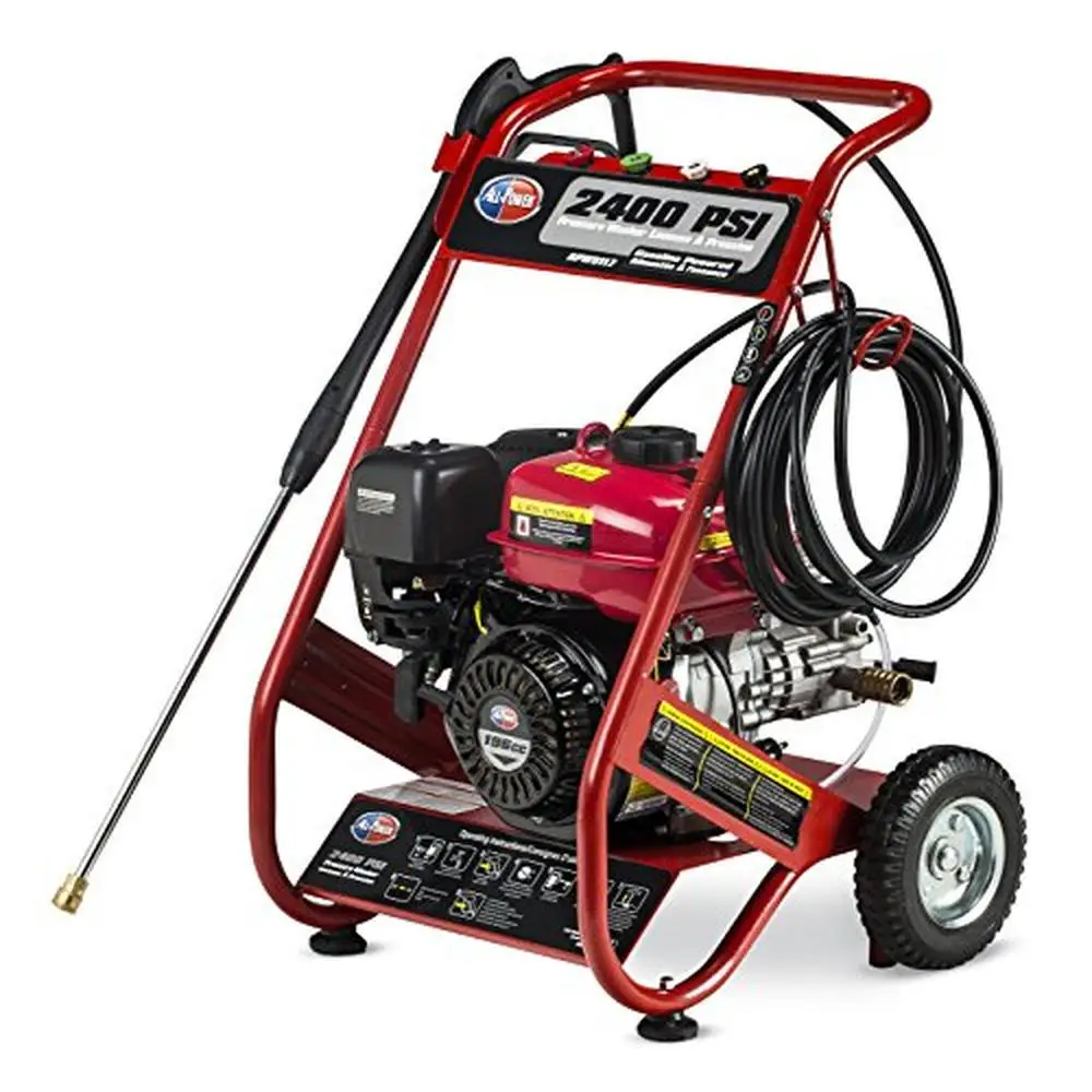 High Power Gas Pressure Washer 2400 PSI 2.5 GPM 4 Quick-Connect Tips 163cc Engine