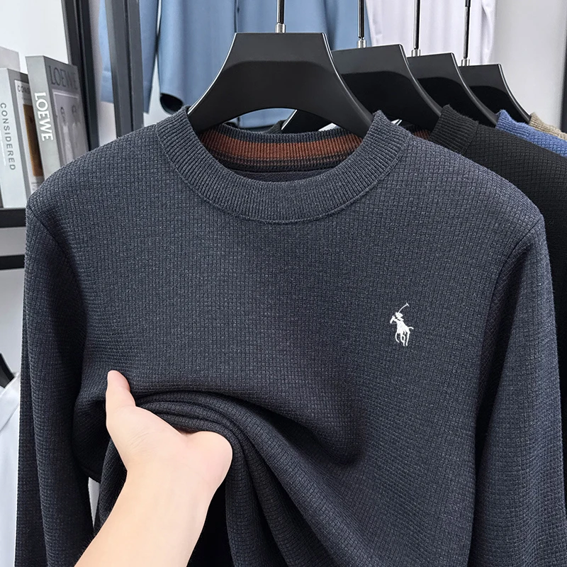 

Осень-зима 2025 года, новый высококачественный вязаный свитер с толстой бархатной основой