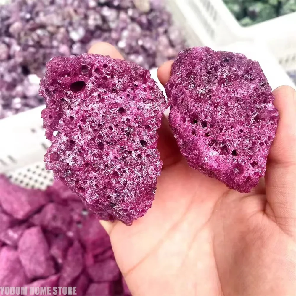 Ruby Red Corundum Rough Mineral Specimen, Natural Healing Crystal Stone, Wicca Gem for Aquarium, Home Decor & DIY Jewelry Craft