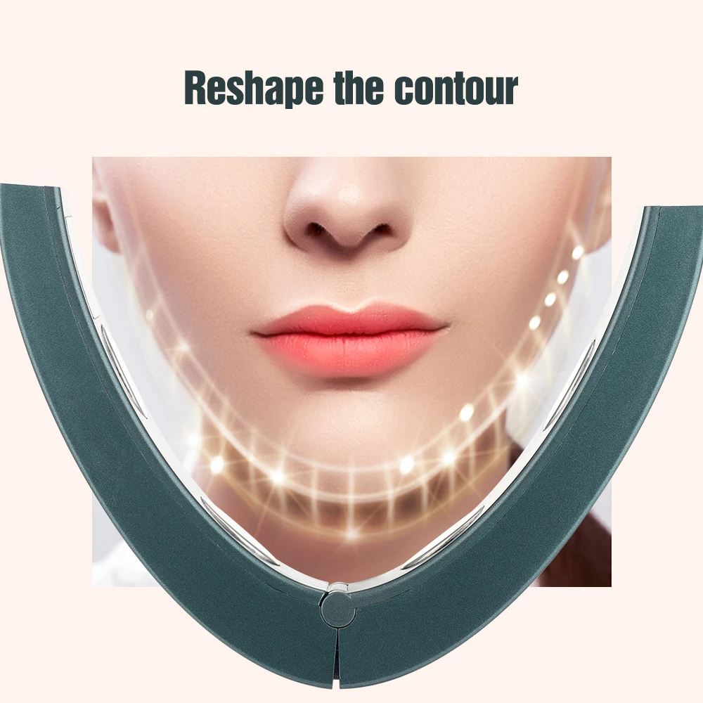 6 Modes Microcurrent V-face Face Lift Device Heated Skin Rejuvenation Double Chin V Face Vibration Massager Remote Control