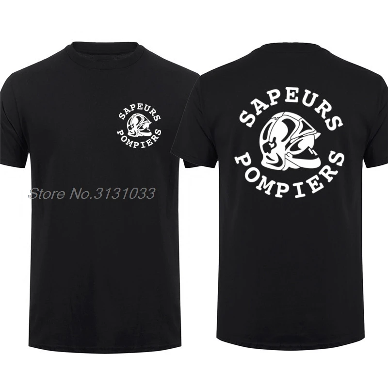 Sapeurs Pompiers Paris T Shirt Men France Firefighter Fire Department Brigade T-shirt Short Sleeve Cool Tops Cotton Tshirt Tees