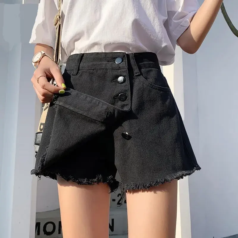 

Womens Shorts Wide Short Pants for Women To Wear Culotte Skirt Office Work Denim Loose Jeans Classic Youthful Elasticty XL Z190