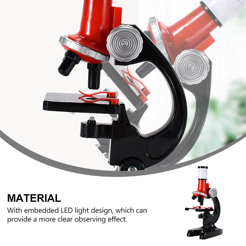 1 conjunto de microscópio infantil 1200x com luz led para experimento biológico, brinquedo educacional, mini lupa, laboratórios de observação