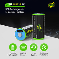 znter CR123A 3V 700mah  2100mwh 3.0V TYPE C usb  rechargeable Li-polymer  polymer 3V constant voltage lithium battery