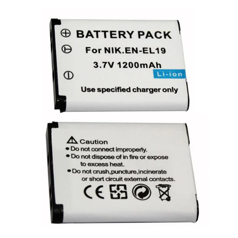 1200mAh EN-EL19 ENEL19 EN EL19 EL19 Battery for Nikon S32 S33 S100 S2500 S2600 S3100 S6400 S4100 S4150 S3300 S4300 W100 W150