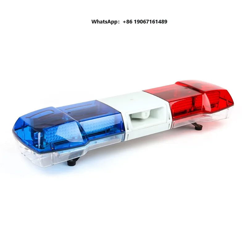 Blue and Red LED Car Safety Warning Light Bar with Built-in Speaker New Condition for Car Emergency Build F002