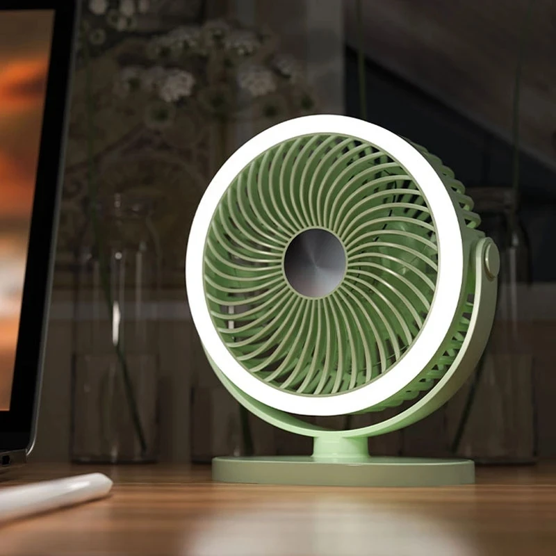 

Portable Camping fan with night light ceiling fan 360° Rotation quiet mini Electric fan USB Rechargeable Fans for Desktop Office
