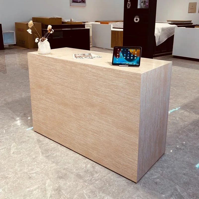 결제 페이지 옷가게 상점 바 카운터 모조 석회화 심플한 프런트 의류가게 미용쇼 리셉션 데스크