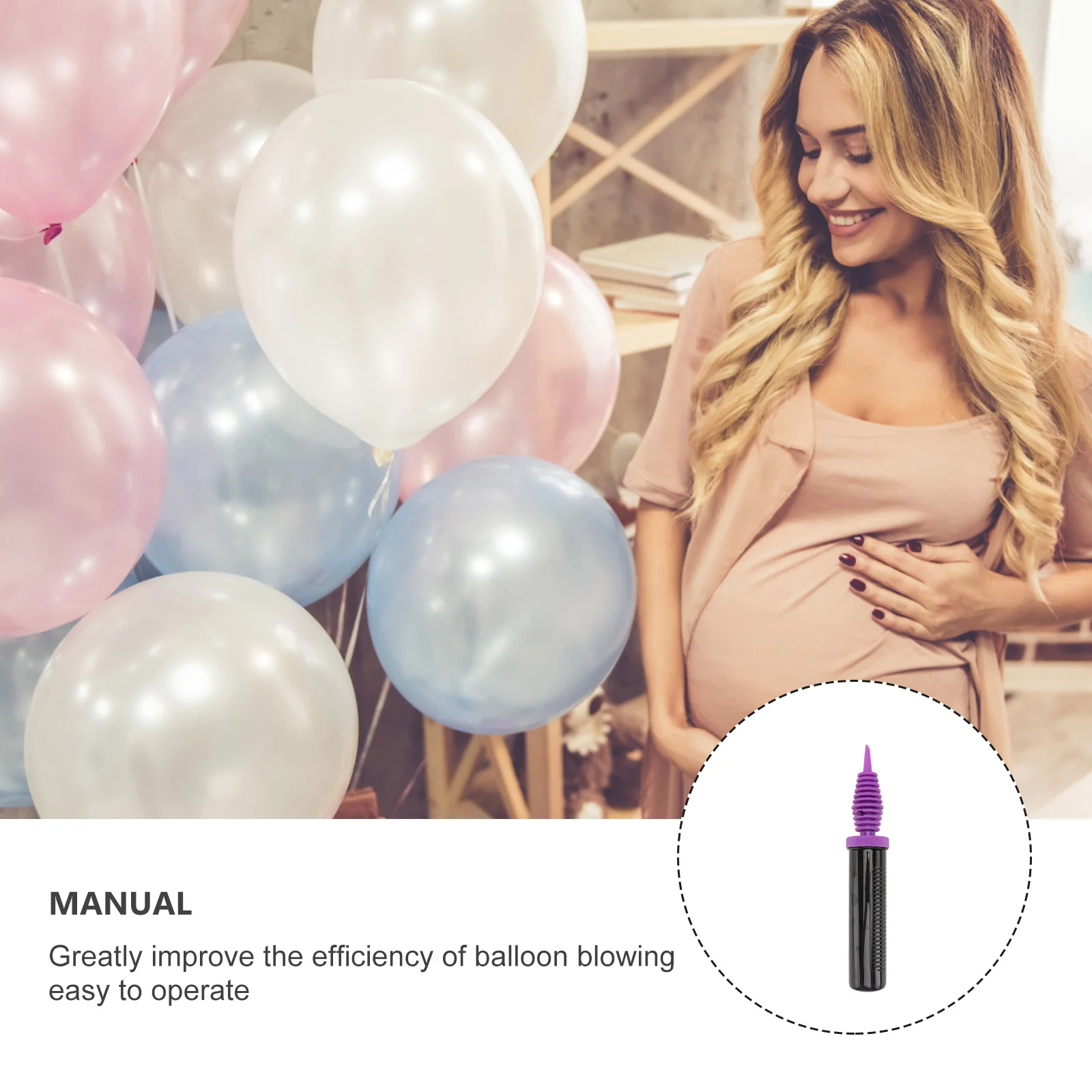 

2Pcs Balloon Air Pump Portable Manual Inflator for Party Swim Ring Long Skinny Balloon Decorating Hand Held Air Pump