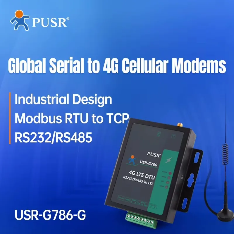 G786-G Global Frequency Industrial Cellular Modem 4G LTE RS232 or RS485 Port