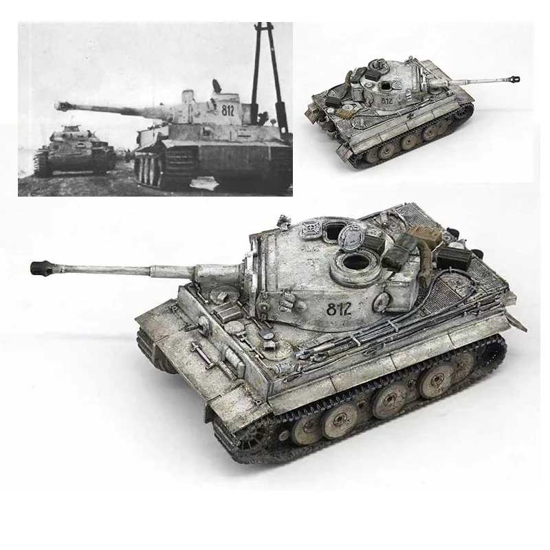 

1:72 Scale Plastic German Tiger Tank 812 Model Militarized Combat Track Type Classics Gifts Souvenir Collectibles Static Display