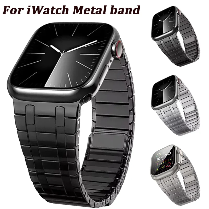 Metal magnetic strap for Apple Watch Ultra 3/2 49mm S11-10 46mm 42mm bracelet iwatch 9 8 7 6 5 SE3 45mm 41mm 44mm 40mm wristband