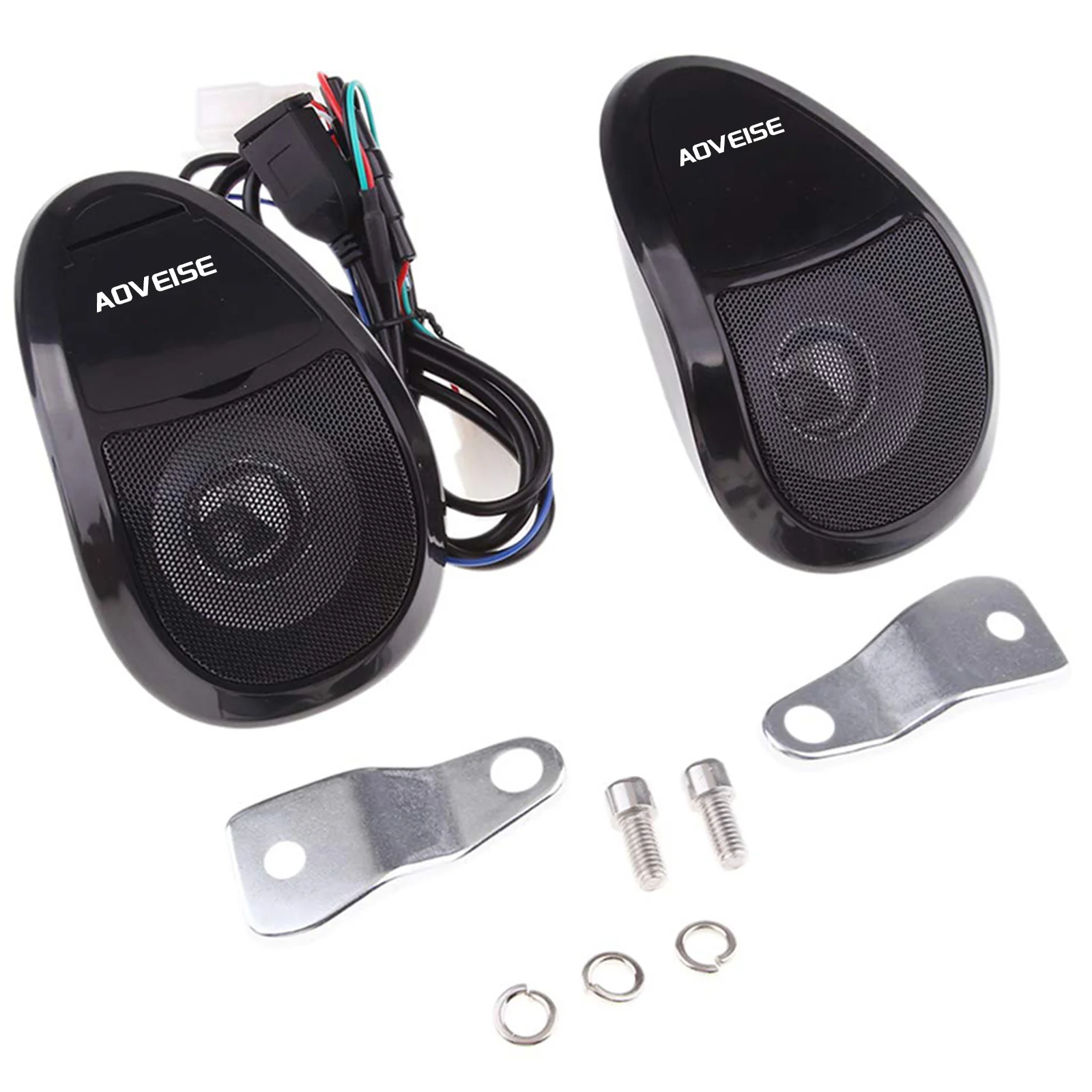 Altavoz impermeable compatible con Bluetooth para Moto, reproductor de audio y música mp3, sistema de audio, radio FM, motocicleta, scooter, negro