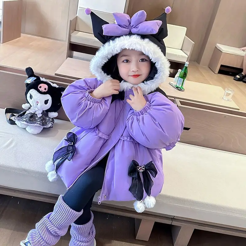 

Kawaii Kulomi Sanrio Children Cute Cartoon Comfortable Warm Jacket Cotton Padded Windproof Sportswear Coat Gift for Kids