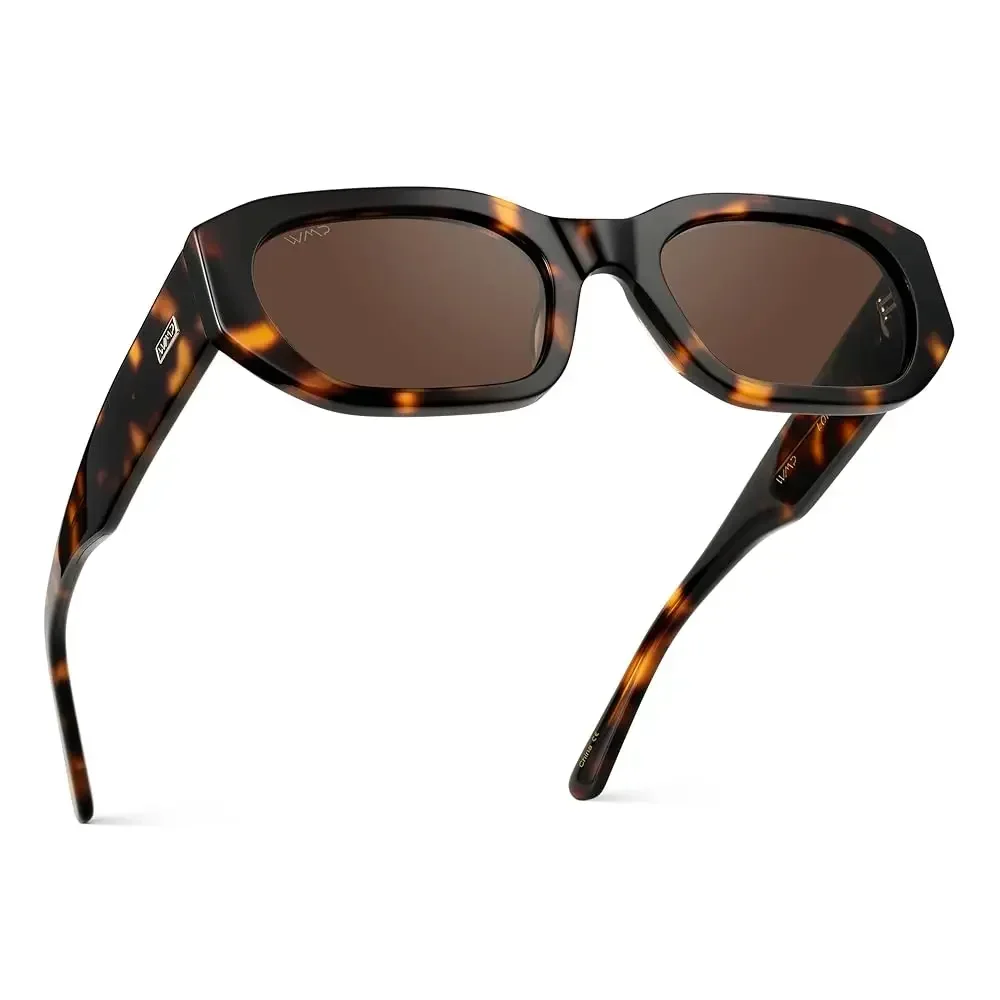 

Женские узкие прямоугольные солнцезащитные очки с массивной оправой - поляризованные, из легкого ацетата, 100% защита от УФ-излучения