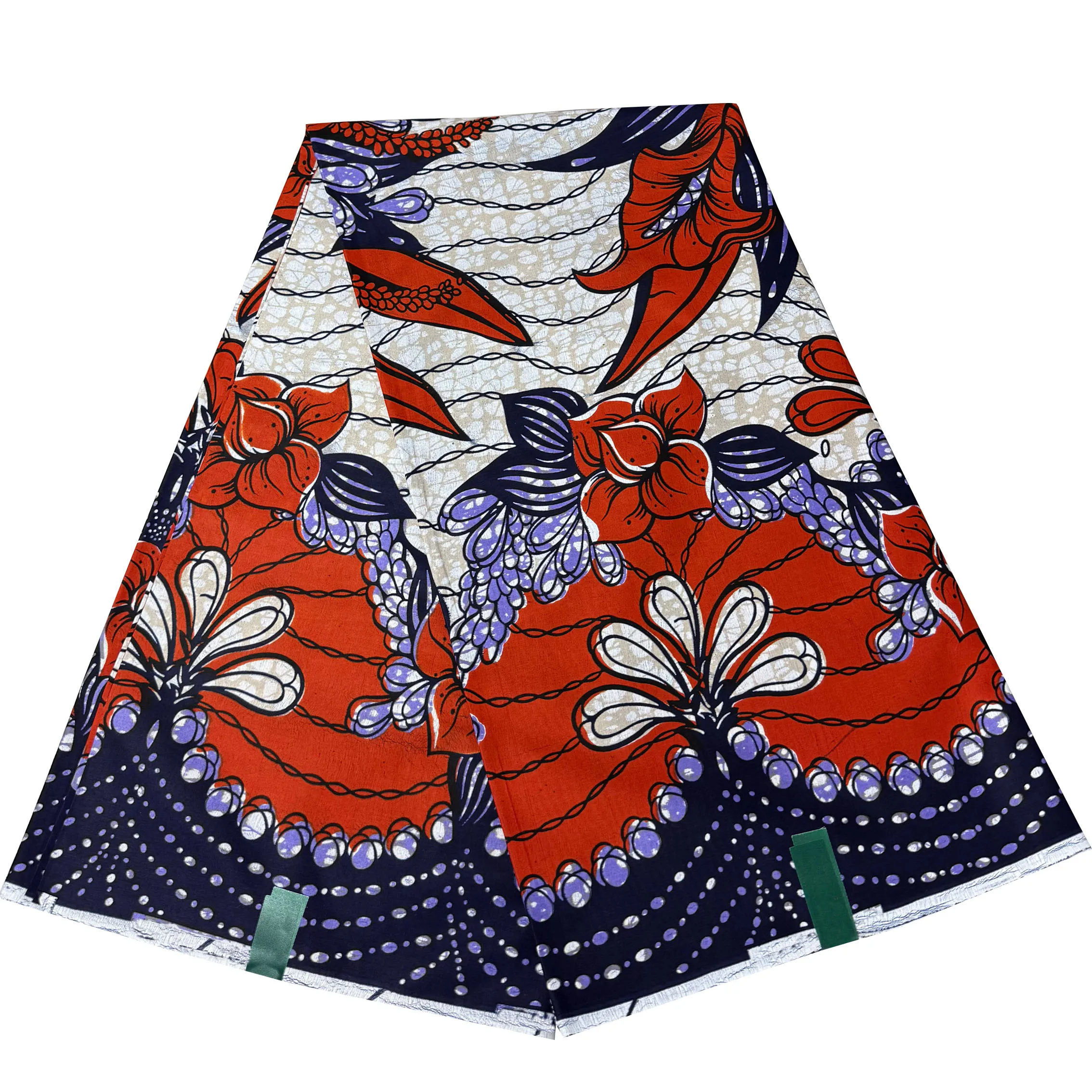 Super Quality African Wax Print Ankara Fabric Red Purple Floral Pattern 100% Cotton Cloth For Women Dress Skirt Garment Sewing