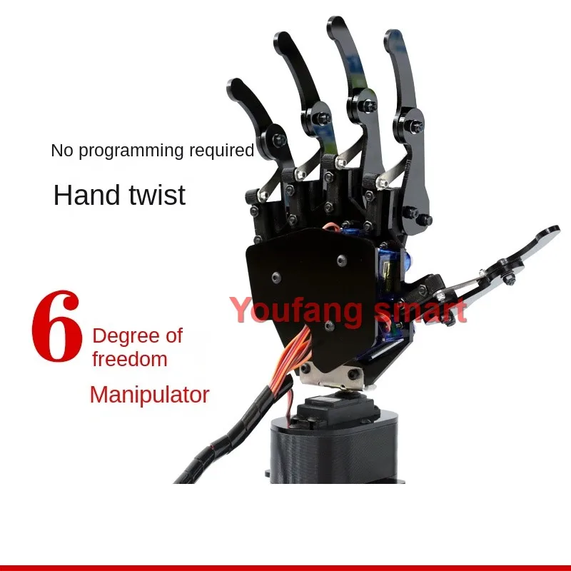 6 Dof Robotic Arm with 5 Dof Bionic Robot Hand Finger Claw for Arduino For Raspberry Pi 5 Kit Programmable Manipulator Project