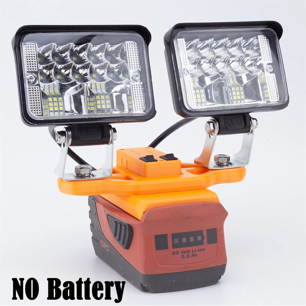 

Portable LED Work Light For HILTI 22V B22 Max Lithium Battery Workshop Travel Lights Outdoor Wireless w/USB Double Headlight