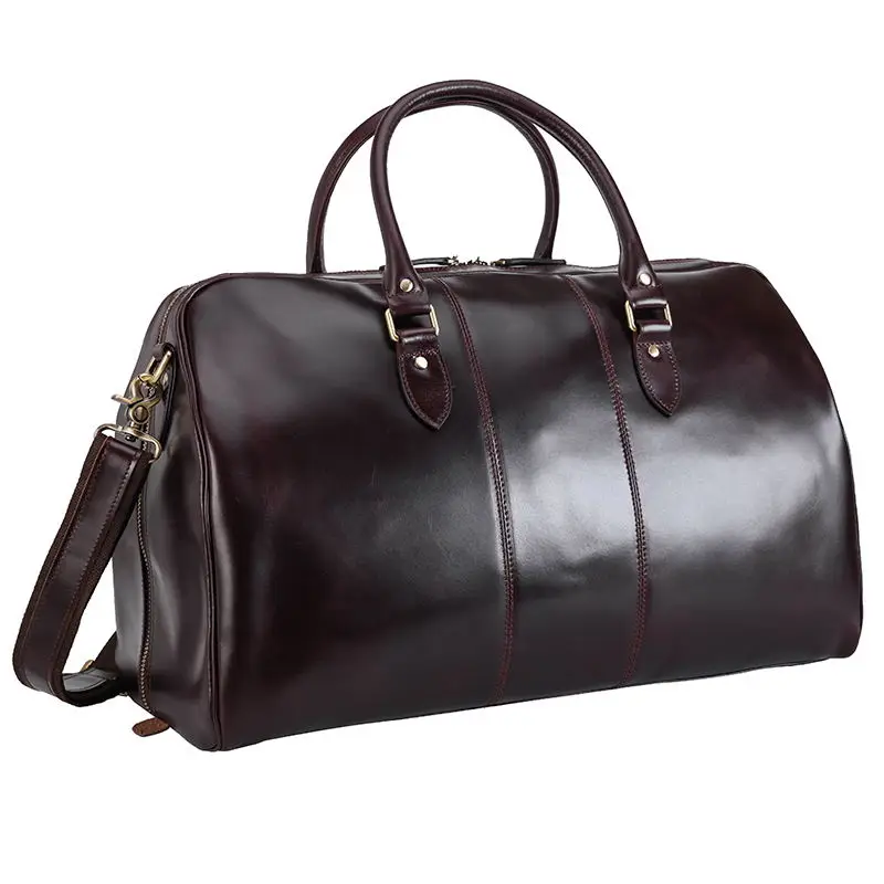 Wholesale From Factory Fashion Custom Men Luxury Oil Wax Genuine Leather Overnight Bag For Women Travel Duffel Bag