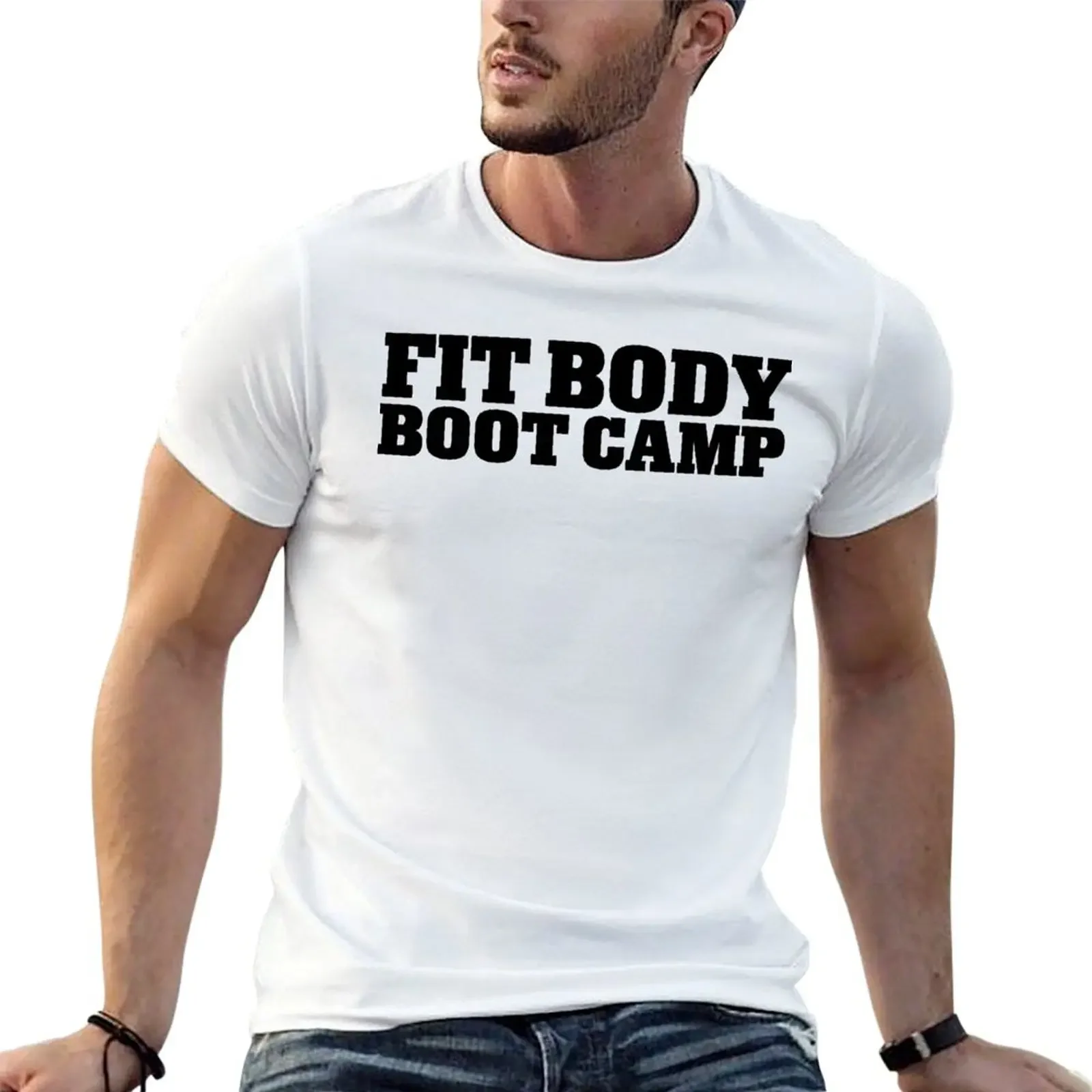 

Fit Body Boot Camp Stacked Logo (Black) T-Shirt aesthetic clothes Blouse t shirts for men cotton