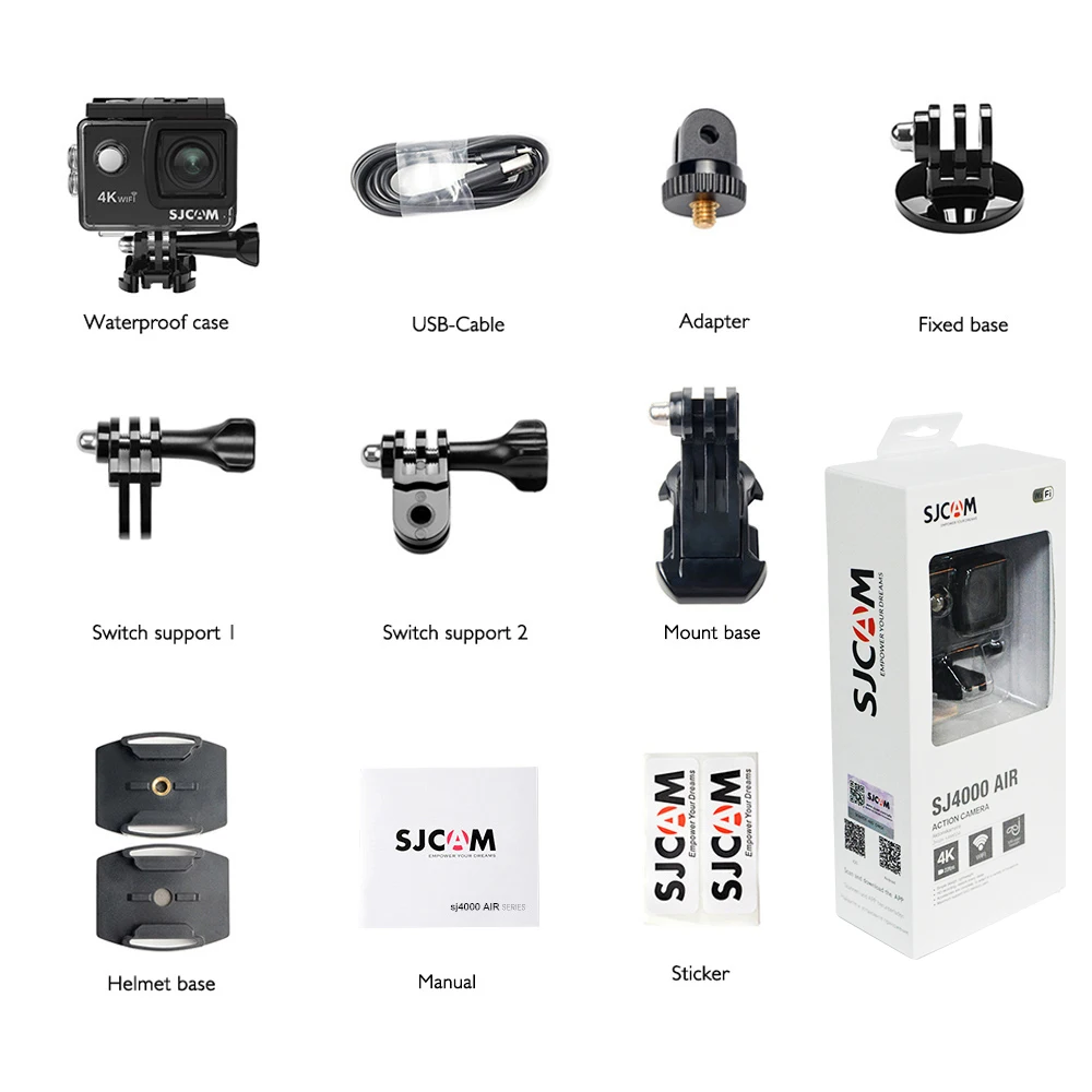 Hot SJCAM SJ4000 AIR Action Camera 4K WiFi Waterproof Full HD 1080P 170 Wideangle Video Camera 16MP Action & Sports Cameras