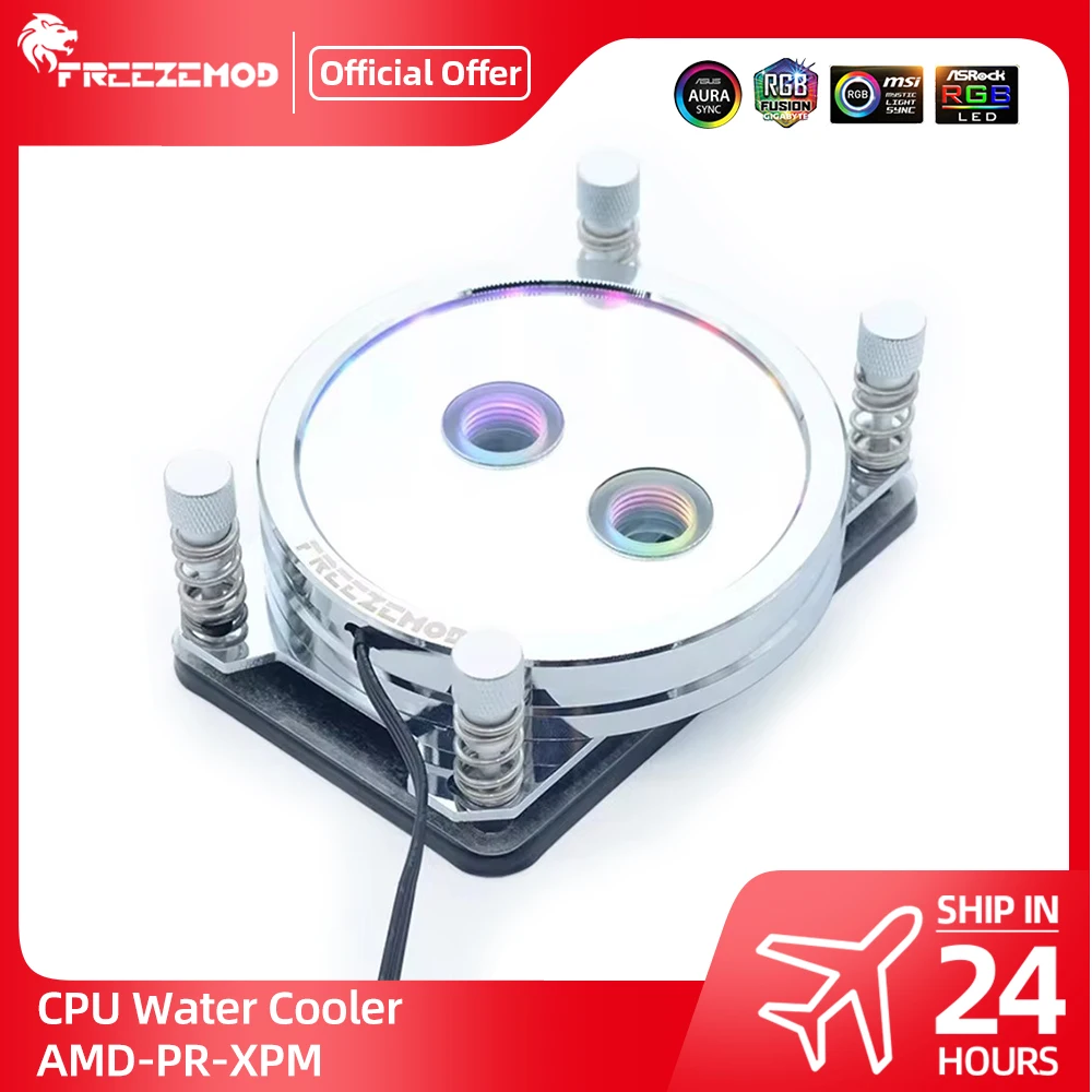 

FREEZEMOD CPU Water Block Ryzen Processor Cooler Infinite Gradient Effect For AMD AM2 AM3 AM4 3D Mirror Cycle 5V AMD-PR-XPM