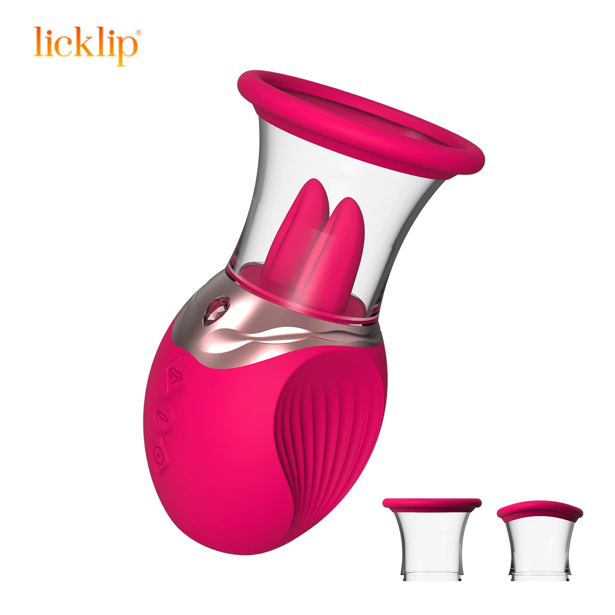 LICKLIP Vacuum Sucker Tongue Licking Vibrator with Sucking Cup Nipple Massager Clitoris Stimulator Rose Sex Toys for Women 18+