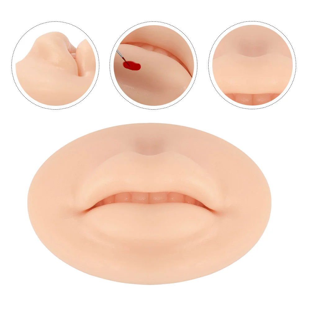

2Pcs Simulation Practice Lip Mold Silicone Fake Lips Elastic Tattooing Practice Skin Makeup Training Accessory