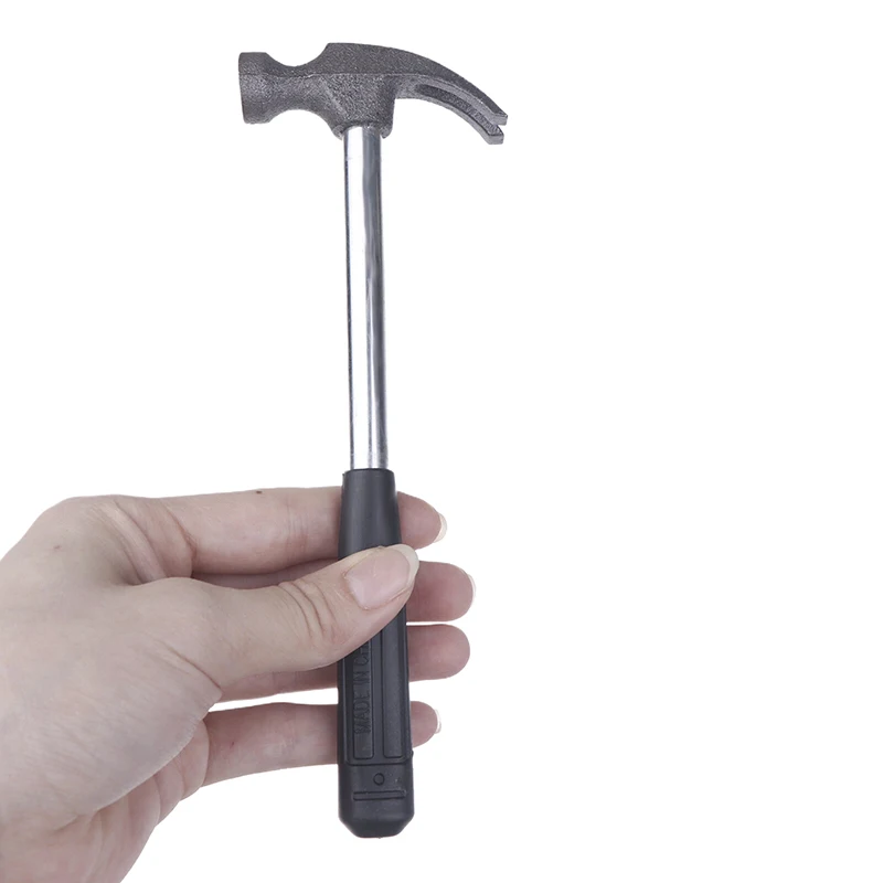 Metal Mini Claw Handle Hammer Woodworking Nail Puncher Hammer Emergency Safety Escape Small Iron Hammer Watch Repair Hand Tool