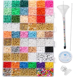 3444-3744pcs/Set 6mm Clay Beads Spacer Beads with Clay Beads Beading Tools for Friendship Bracelet DIY Jewelry Making Kits