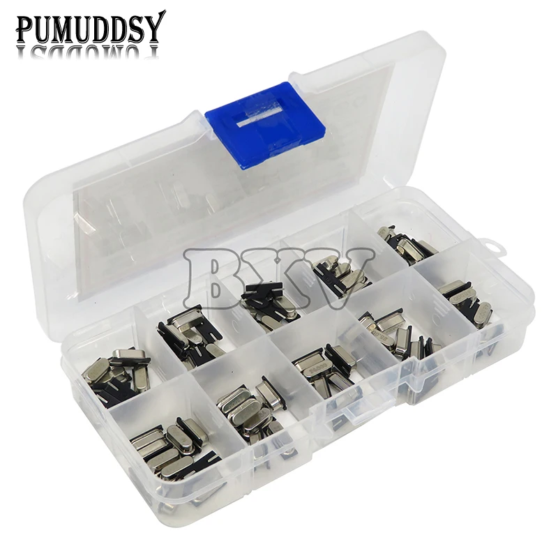 10Values HC-49S Quartz Resonator SMD Crystal Oscillator Kit 4MHz 6MHz 8MHz 12MHz 16MHz 24MHz 25MHz 48MHz 2Pin Diy Electronic Set