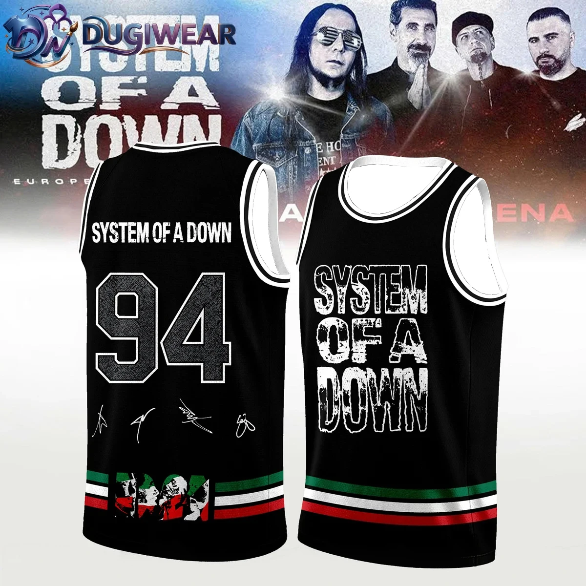System of A Down SOAD UK European Stadium Tour 2027 Basketball Jersey Men's Woman's Summer Sport Breathable Quick-dry Tank Top
