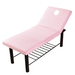 drap housse table de massage Drap-housse élastique pour table de massage avec trou pour la ories du visage, couverture complète, bande de caoutchouc, traitement SPA, 70x190cm