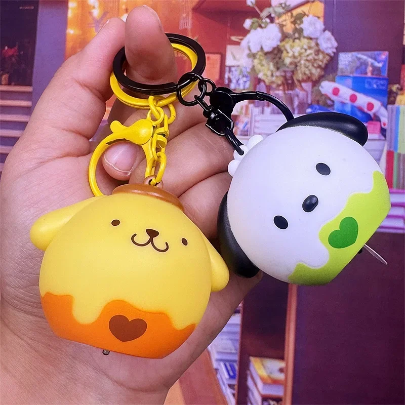 Sanrio Cute Cartoon Melody Cinnamoroll Luminous Mini Night Light Keychain Car Bag Pendant