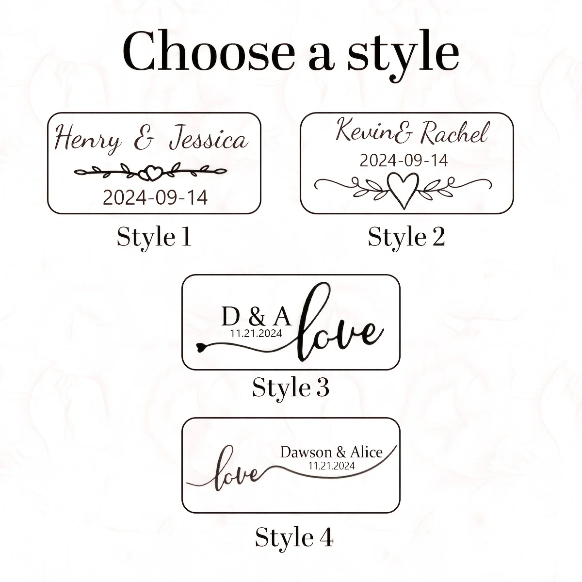Personalized Transparent Wedding Favor Stickers, Custom Name Date Labels for Bubble Wands, Gifts, 4 Styles