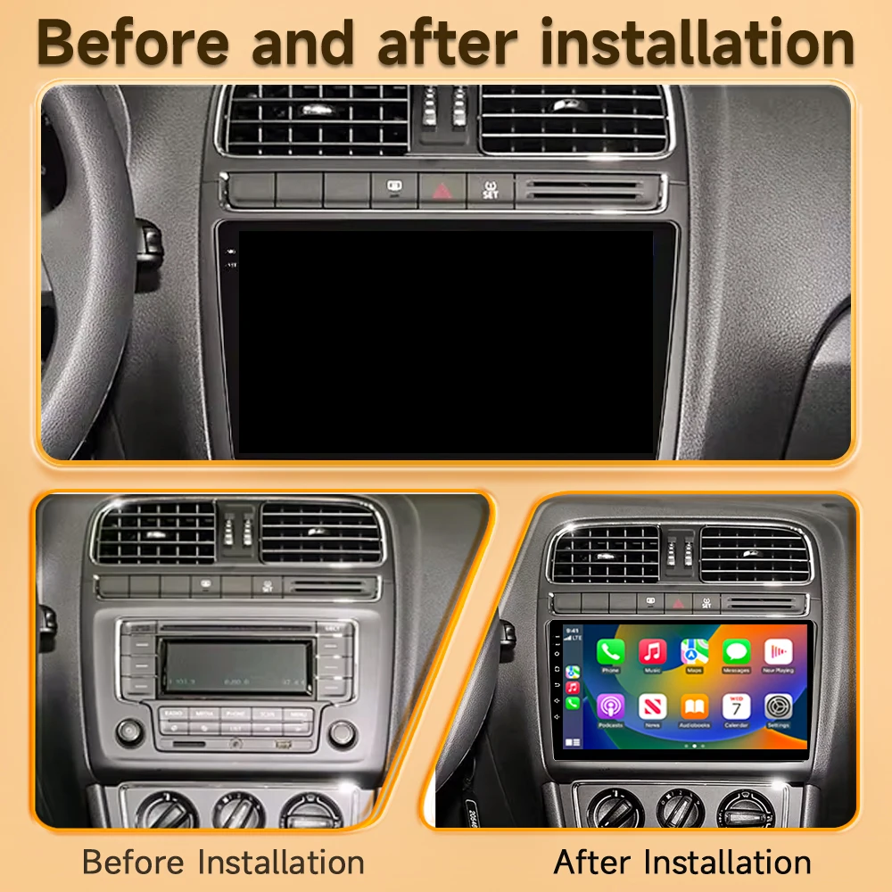 Wireless CarPlay Android Auto Car Radio For VW POLO 5 sedan 2008- 2020  GPS Navigation Auto Stereo Multimedia Player No 2din 5G