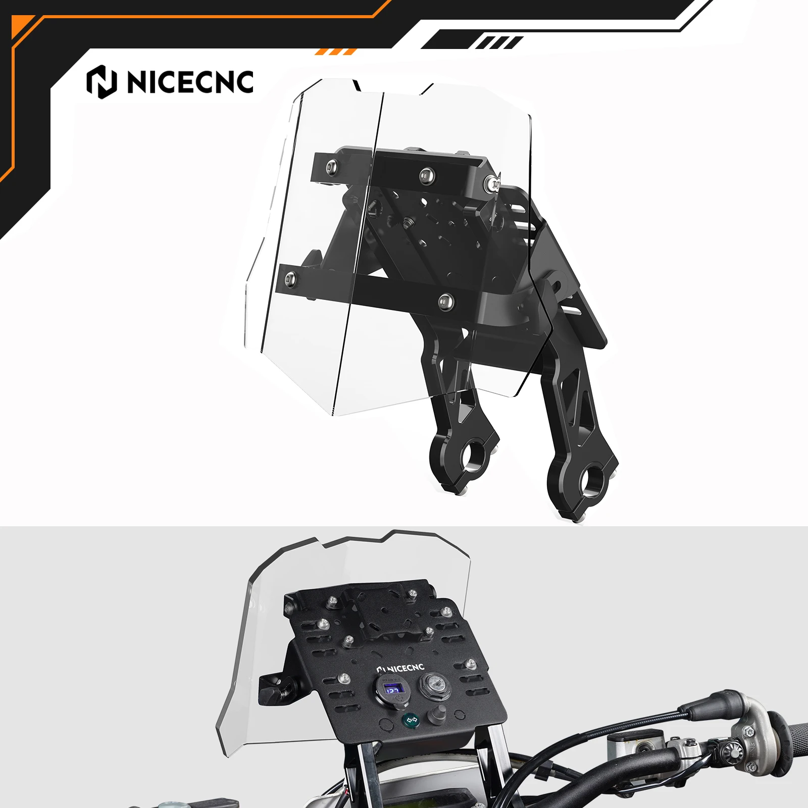 

NICECNC For Husqvarna TE300 FE350 FE450 FE501 TE250 FE250 TX300 TC125 FC FX 350 450 2014-2024 GPS Mount Bracket Mini Fairing Kit